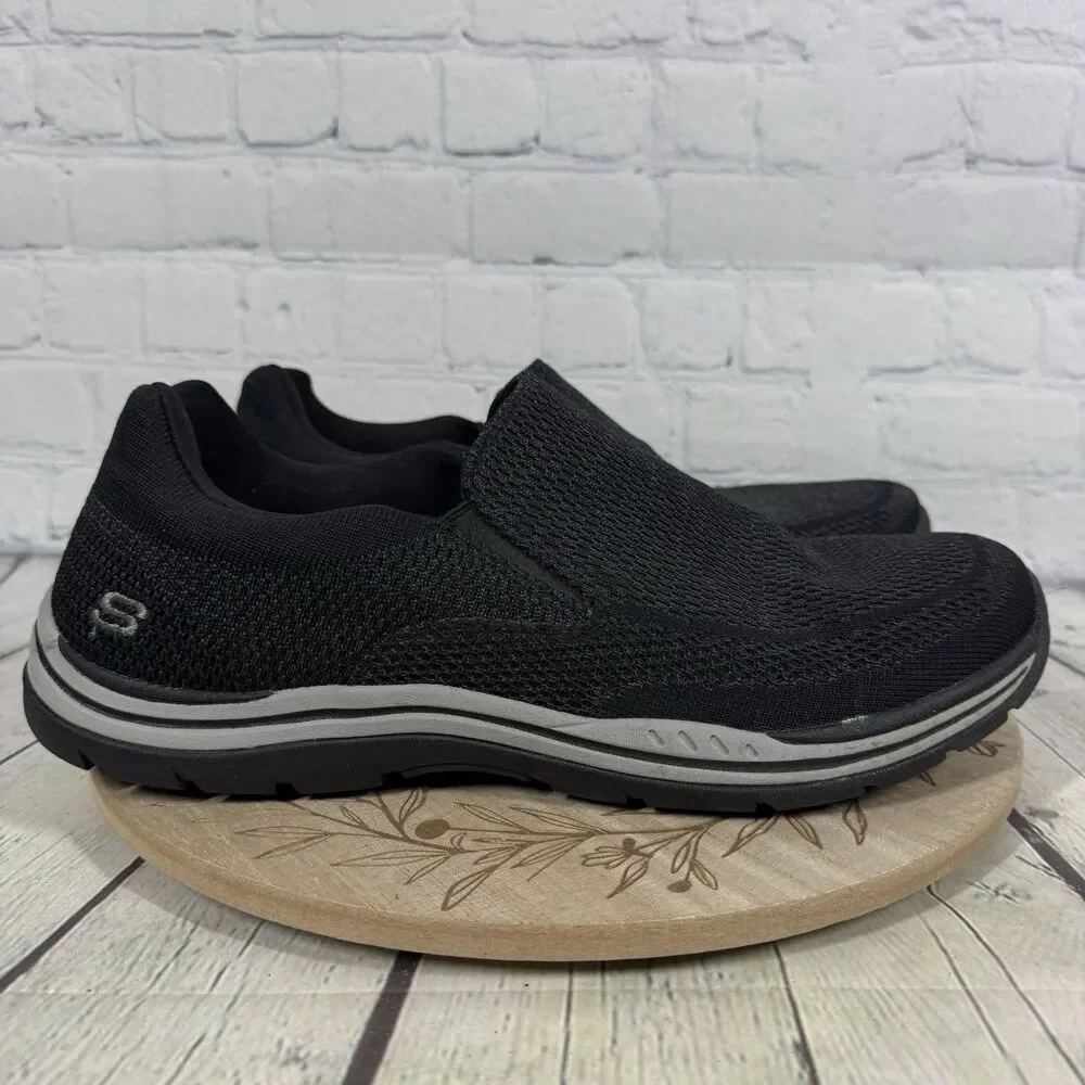 Skechers Expected Gomel Mens 13 Black Slip On Shoes Relaxed Fit Memory Foam